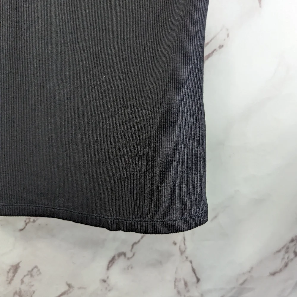 Everlane Tank Top Black The Rib Cutaway Organic Cotton High Neck - Picture 5 of 11